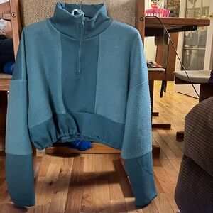 Women's Teal Half-Zip Sweater